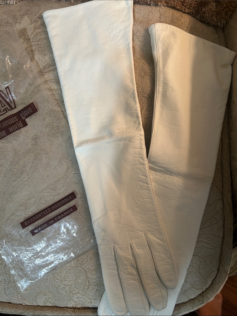 Long White Leather Gloves - women Accessory